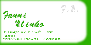 fanni mlinko business card